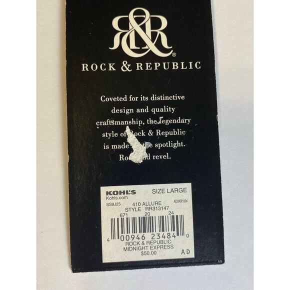 Rock & Republic Women's Light Blue Studded Long Sleeve Pullover Size Large NWT - Picture 9 of 12